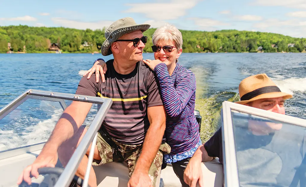 seniors boating on lake anna